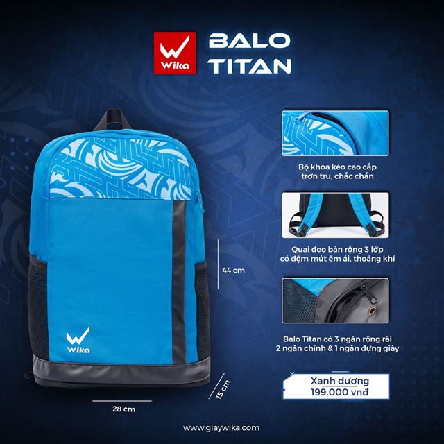 Balo thể thao Wika Titan - Màu Xanh Dương