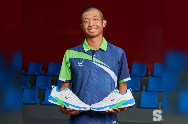 Giày Pickleball Quang Dương Wika Ruta Pro Series Màu Trắng Xanh Dương