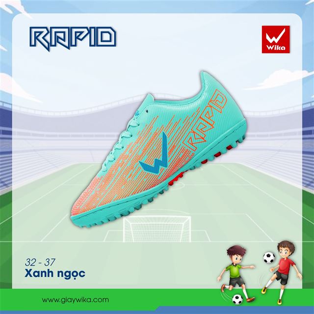 Giày Wika Rapid KID - Màu Xanh Ngọc