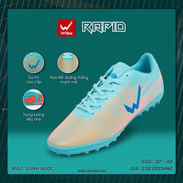 Giày Wika Rapid - Màu Xanh Ngọc