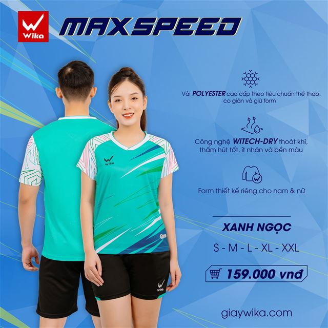 Bộ thể thao Wika MaxSpeed - Màu Xanh ngọc