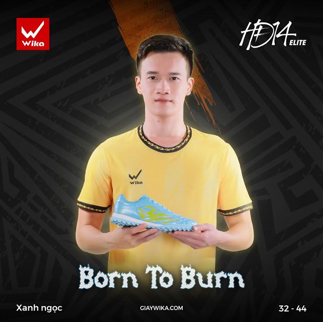 Giày bóng đá Wika Hoàng Đức HĐ14 Elite Màu Xanh Ngọc