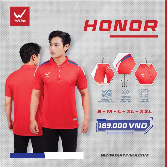 Áo Polo Wika Honor - Màu Đỏ