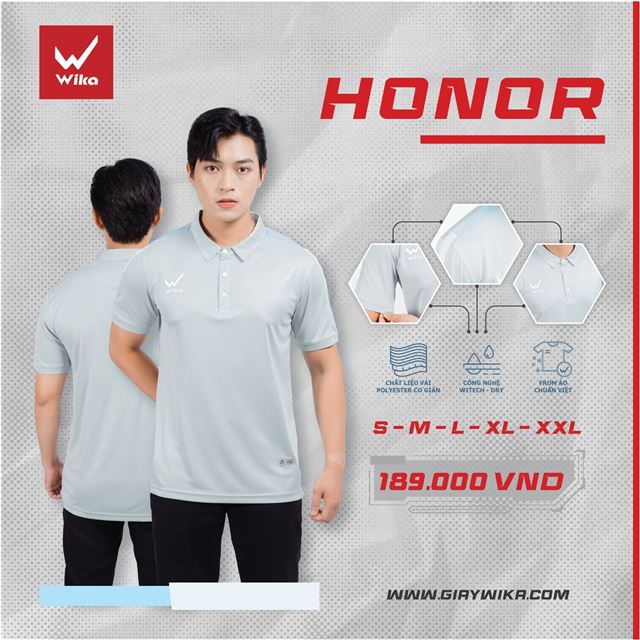 Áo Polo Wika Honor - Màu Xám