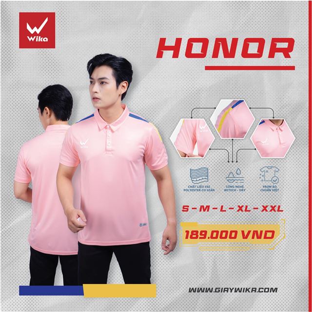Áo Polo Wika Honor - Màu Hồng